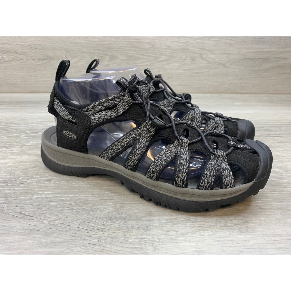 Keen Whisper Black Grey Waterproof Sport Sandals Women's 10 Trail Hiking Shoes